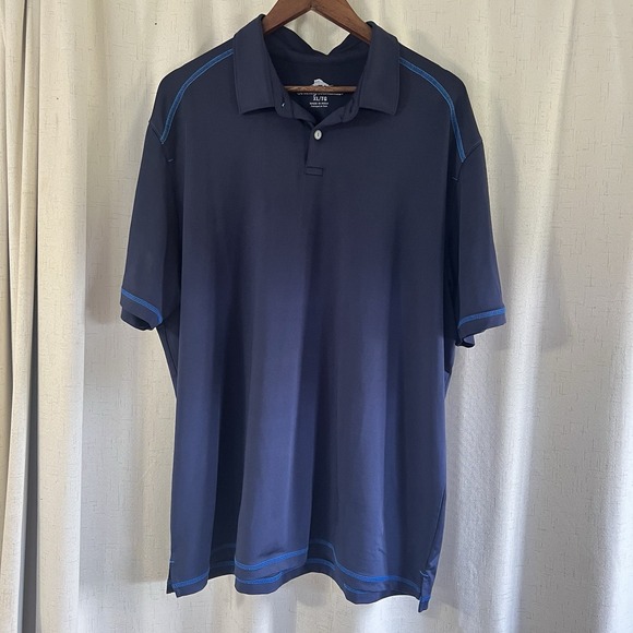 Tommy Bahama Golf Polo Men Blue Short‎ Sleeve XL Shirt Button Pullover - Picture 1 of 5